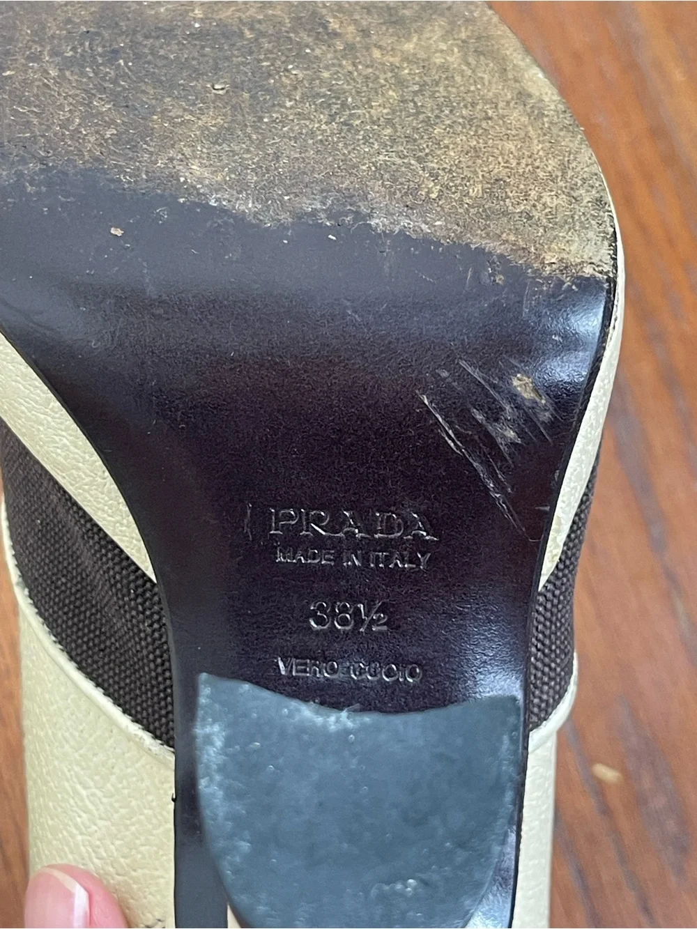 Rare Vintage PRADA Spring 2008 Runway Archive Canvas Platform Slingbacks 8.5